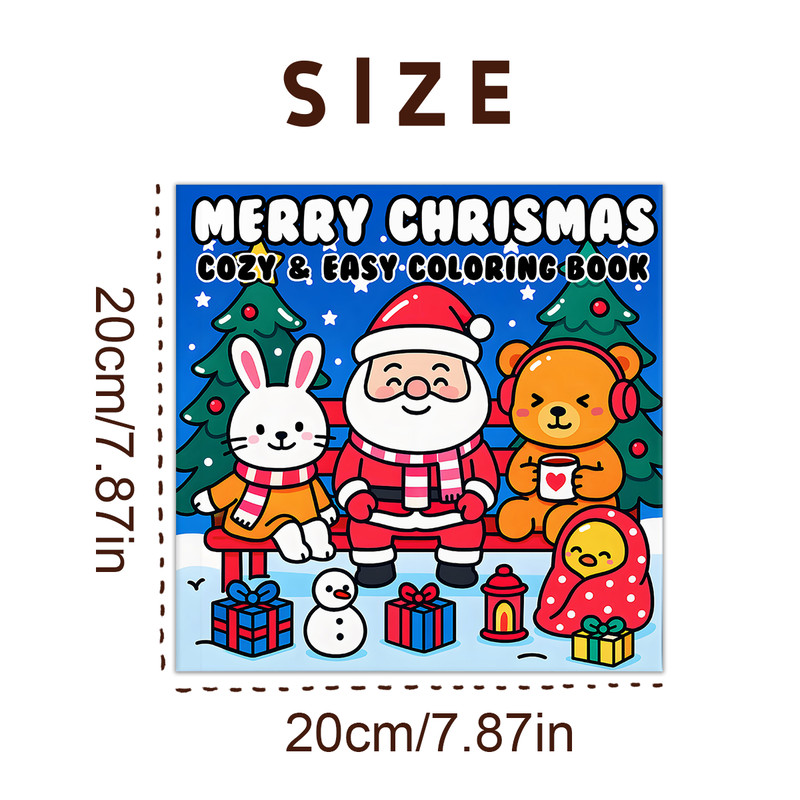 Merry Christmas Coloring Book for Adults, Perfect Gift for Party and Birthday, Adult Drawing Book