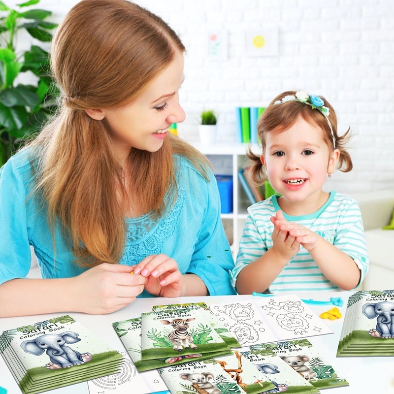 Jungle Animal Coloring Book, A Wonderful Birthday Gift for Children, Cartoon Colored Graffiti Drawing Book