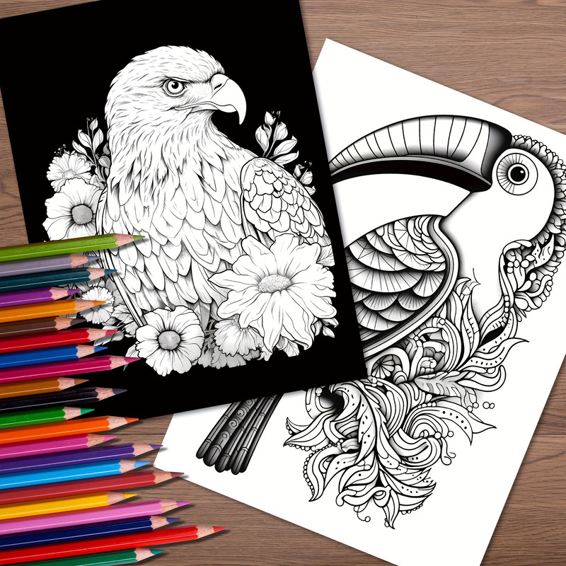 Animal Character Coloring Book Mandala Flowers Stress Relief Relaxation Art 4
