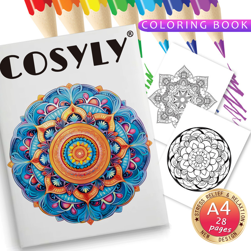 Animal Character Coloring Book Mandala Flowers Stress Relief Relaxation Art 7
