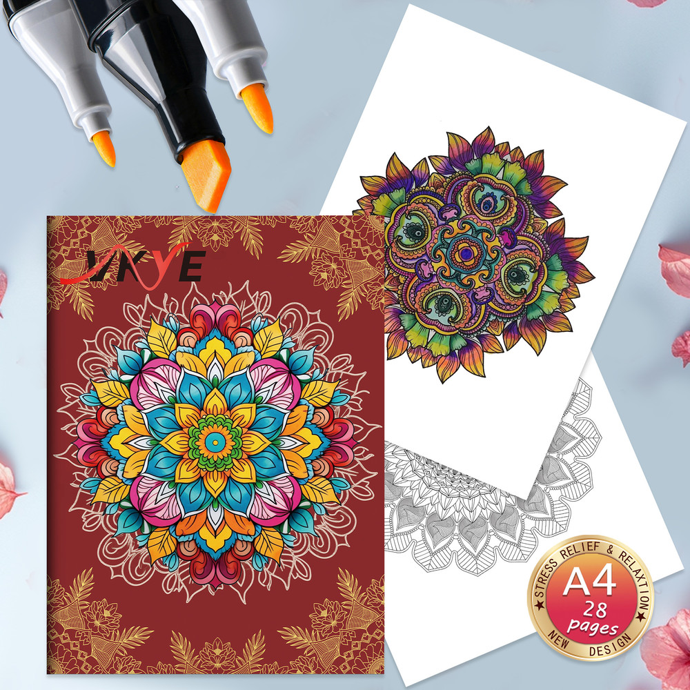 Animal Character Coloring Book Mandala Flowers Stress Relief Relaxation Art 8