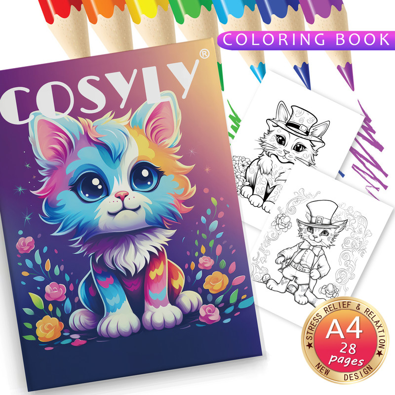 Animal Character Coloring Book Mandala Flowers Stress Relief Relaxation Art 19
