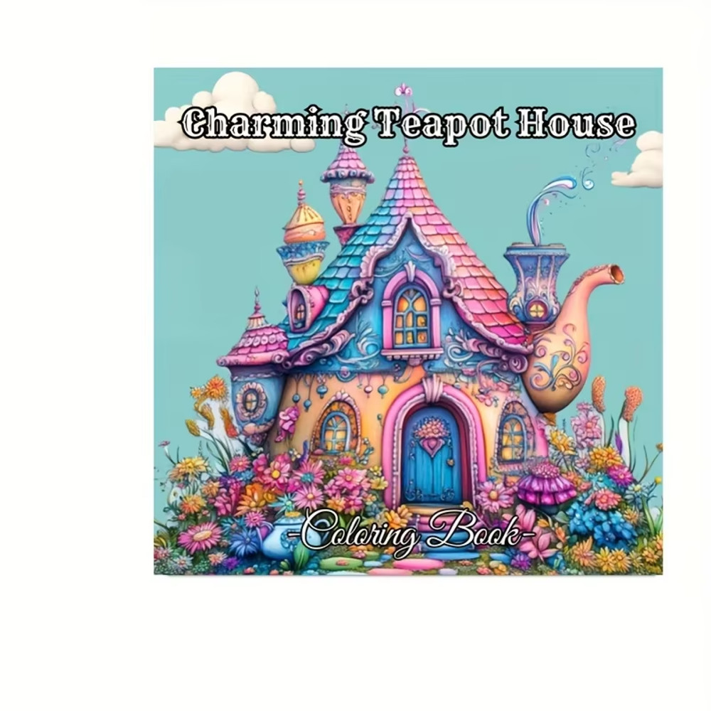 Dreamy Teapot House Coloring Book For Adult Premium Drawing Supplies Unique Birthday Party Gift 8