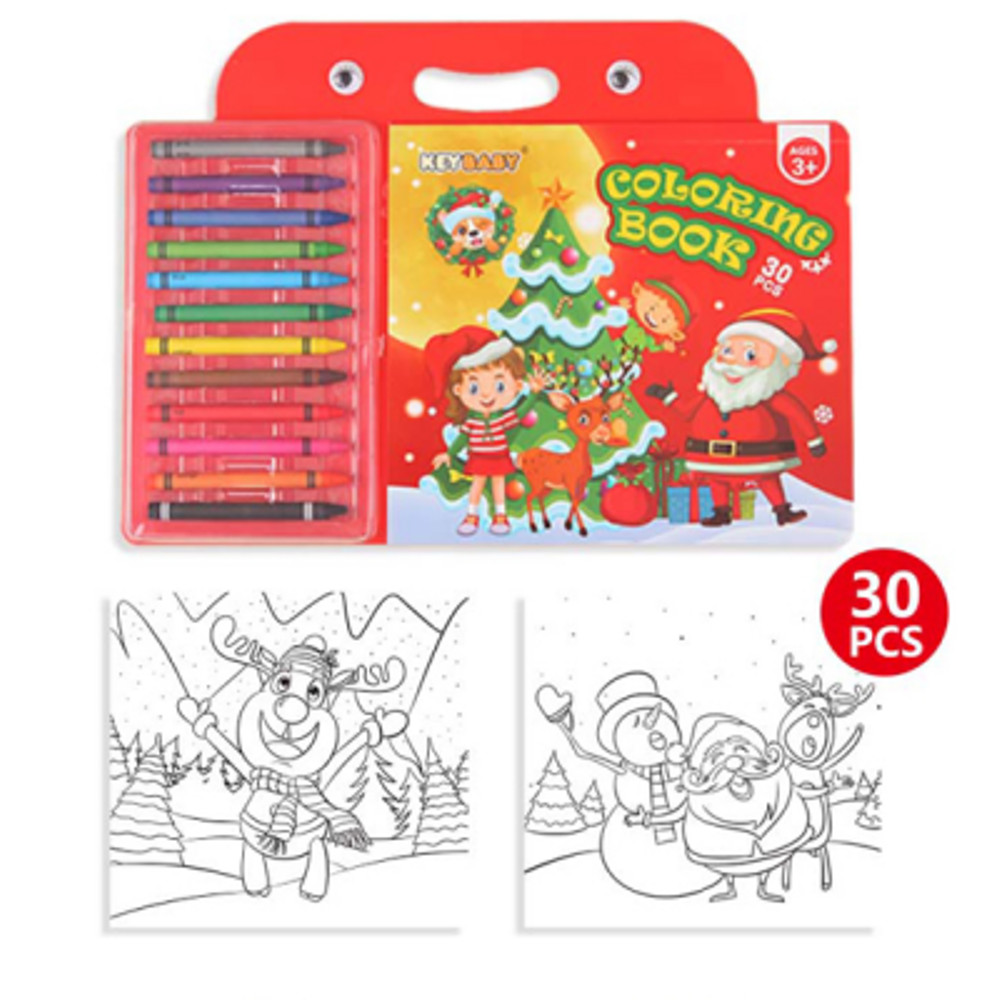 Childrens Coloring Book Set, Drawing Book with Colorful Crayon, Christmas, Halloween, Animal, Space Edition