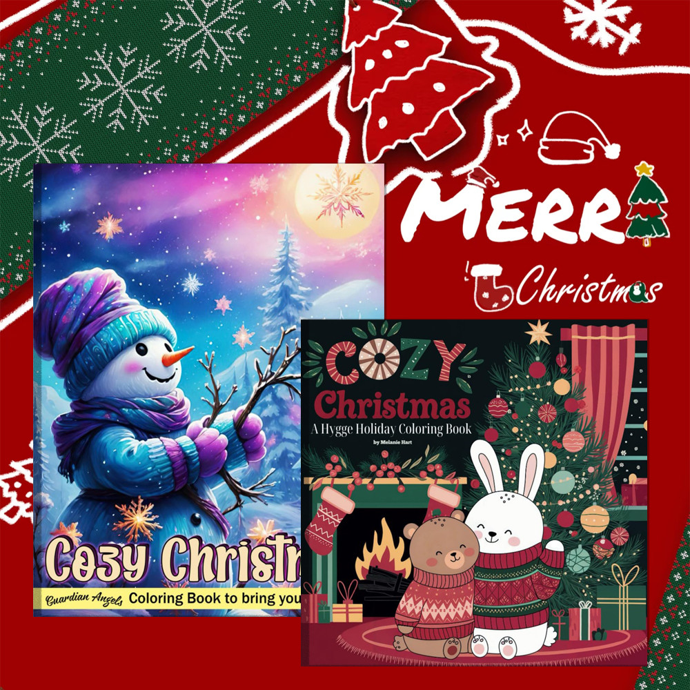 Relaxing Coloring Activities for Teens and Adults, Christmas Coloring Books, Perfect for Christmas and Halloween Parties