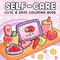 Stress Relief Drawing Book, Self Care Coloring Book for Adults, with Cute and Easy Illustrations, Perfect Gift