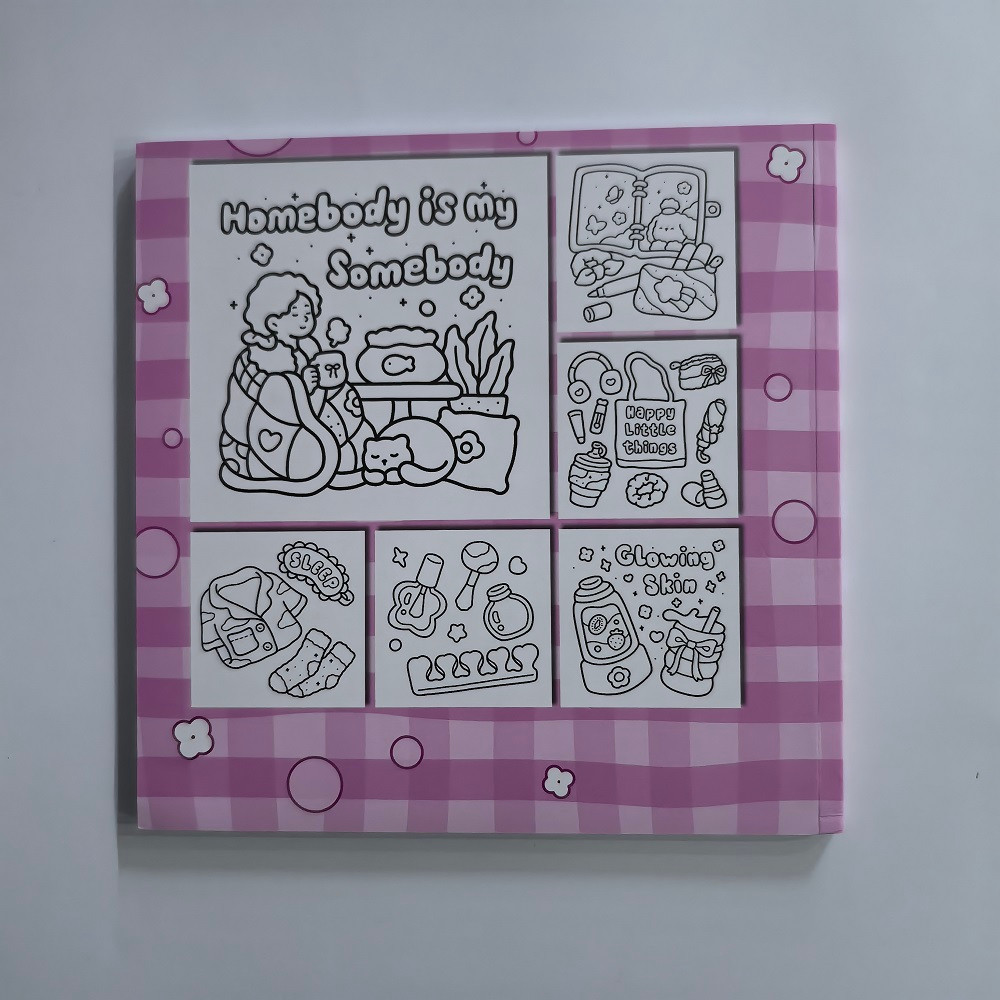 Stress Relief Drawing Book, Self Care Coloring Book for Adults, with Cute and Easy Illustrations, Perfect Gift
