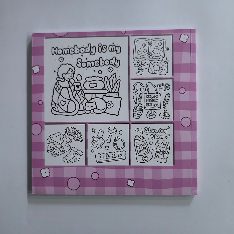 Stress Relief Drawing Book, Self Care Coloring Book for Adults, with Cute and Easy Illustrations, Perfect Gift