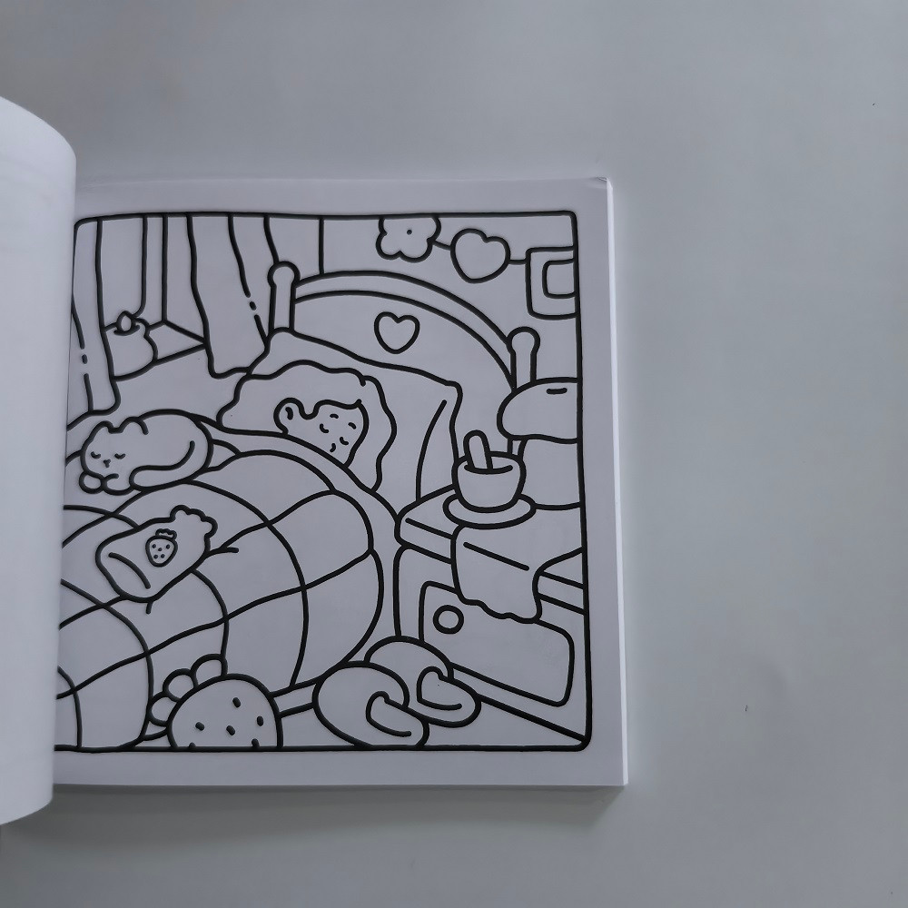 Stress Relief Drawing Book, Self Care Coloring Book for Adults, with Cute and Easy Illustrations, Perfect Gift