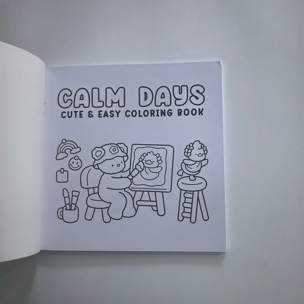 Cute Animal Drawing Book for Stress Relief, The Perfect Gift for Birthdays and Christmas, Calm Days Coloring Book