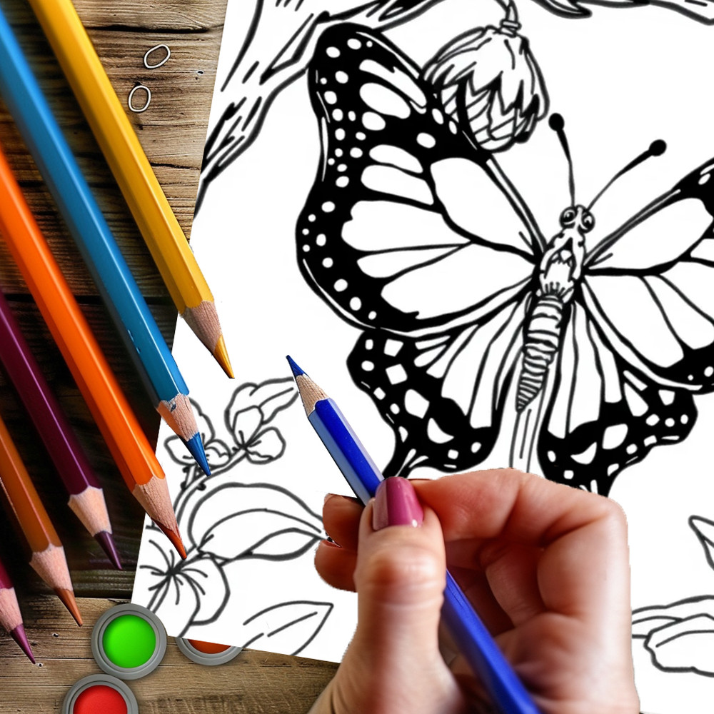 Cute Insects and Bugs Coloring Book for Adults, Premium Colouring Book for Stress Relief, Unique Drawing Supplies