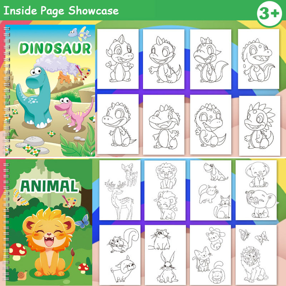 Montessori Kids Watercolor Coloring Book All In One Art Set Creative Educational Gift Built In Pain 2