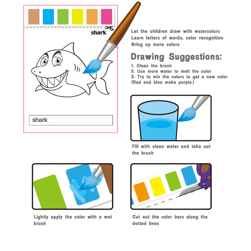 Montessori Toys Portable Watercolor Coloring Books Painting Education For Kids And Children Baby Ac 2