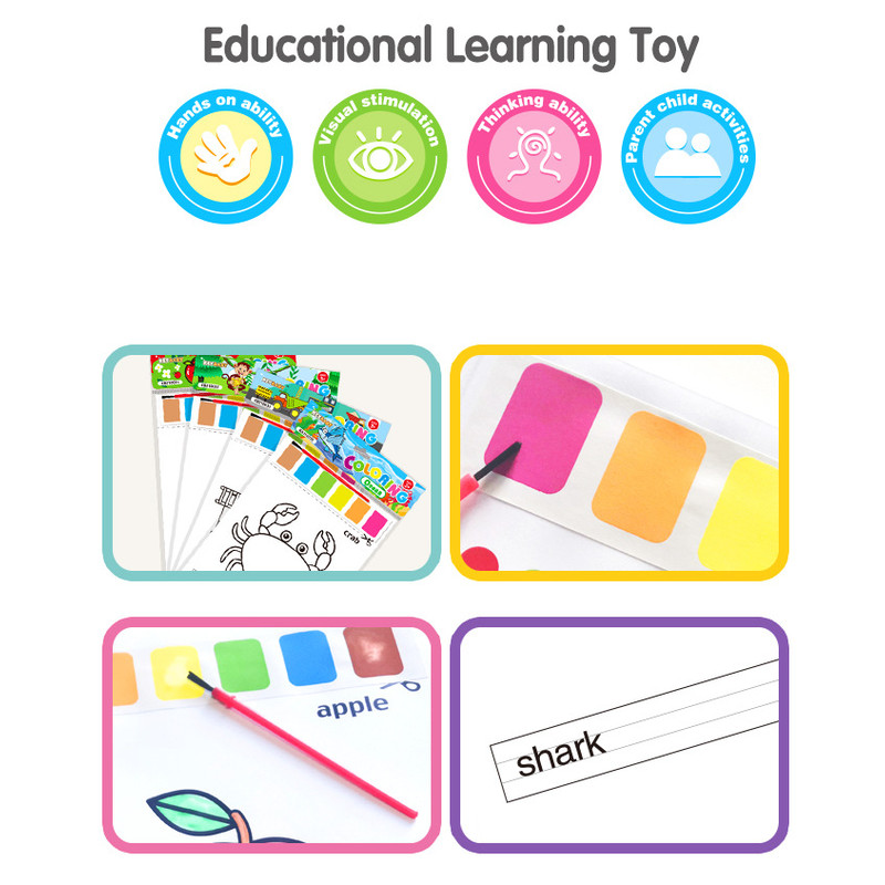 Montessori Toys Portable Watercolor Coloring Books Painting Education For Kids And Children Baby Ac 3