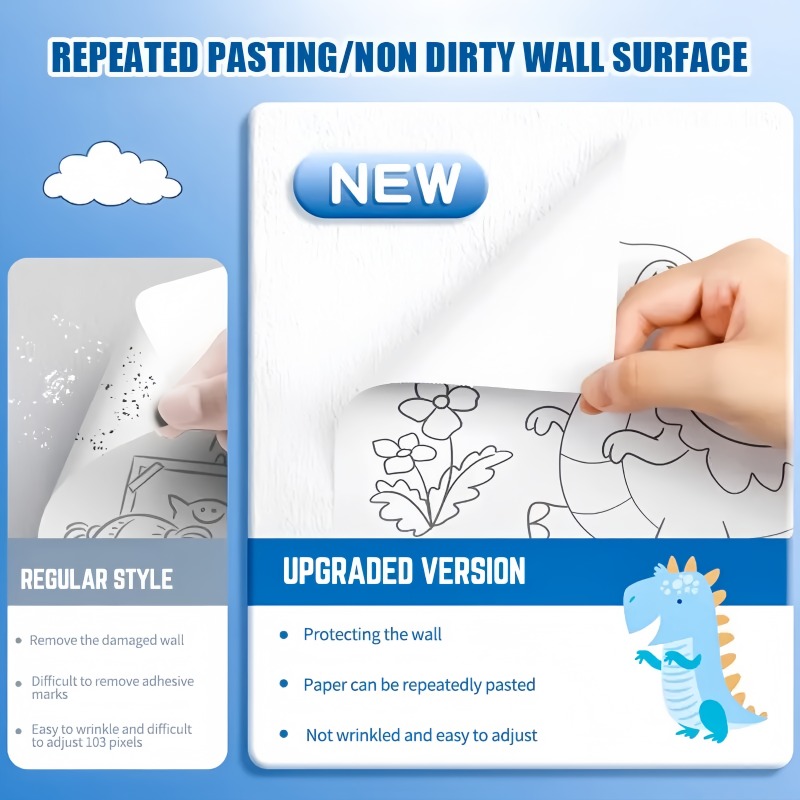 Children Montessori Toys DIY Self Adhesive Drawing Roll Kids Learning Paint Coloring Scroll For Ear 4