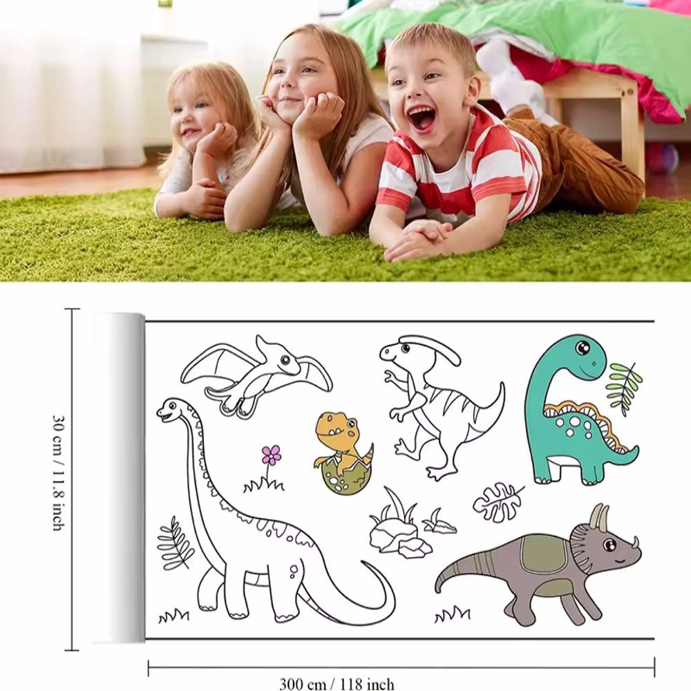 Children Montessori Toys DIY Self Adhesive Drawing Roll Kids Learning Paint Coloring Scroll For Ear 5