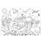 Dinosaur World Coloring Tablecloth, Large Kids Activity Mat, Birthday Party Supplies, Creative Gift and Favor