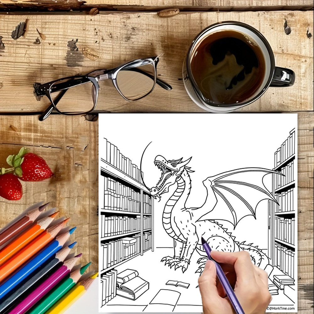 Original Medieval Castles Coloring Book for Adults, Dragons and Fantasy Colouring Book, Christmas Drawing Supplies Gift