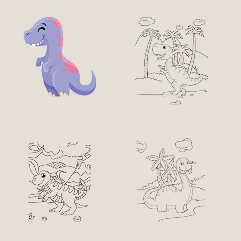 Magical Kids Coloring Book, Mermaid, Dinosaur, Unicorn Themes, Educational Drawing Toys, Gift for Boys and Girls