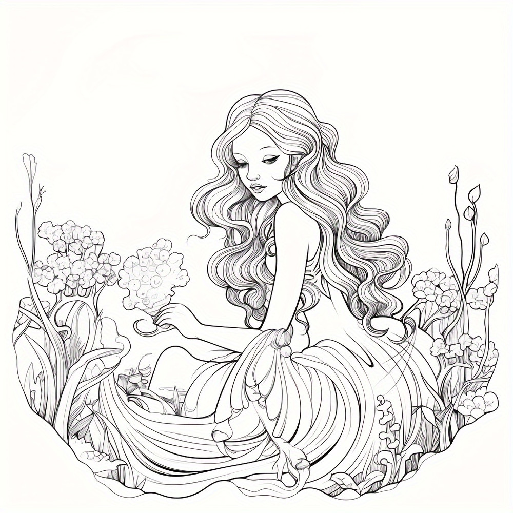 Magic Mermaid Coloring Book For Adults Stress Relief Colouring Mindfulness Art Therapy Gift For Wom 1