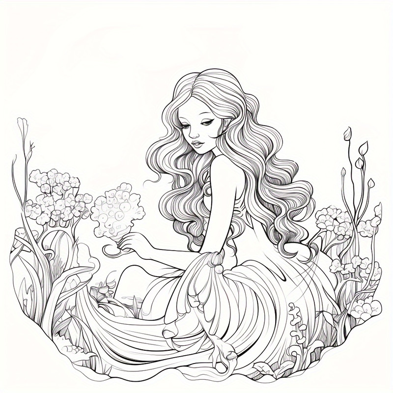 Magic Mermaid Coloring Book For Adults Stress Relief Colouring Mindfulness Art Therapy Gift For Wom 1
