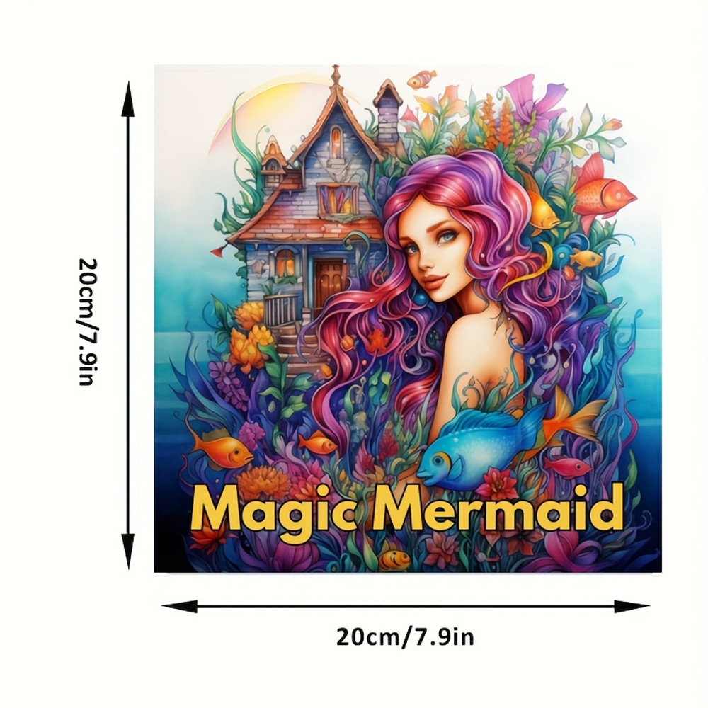 Magic Mermaid Coloring Book For Adults Stress Relief Colouring Mindfulness Art Therapy Gift For Wom 2