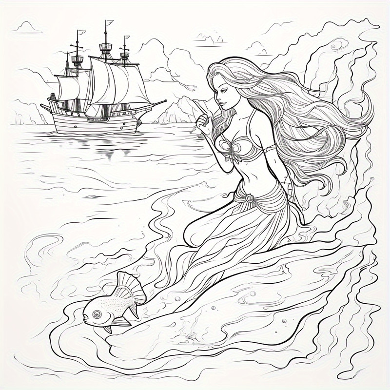 Magic Mermaid Coloring Book For Adults Stress Relief Colouring Mindfulness Art Therapy Gift For Wom 3