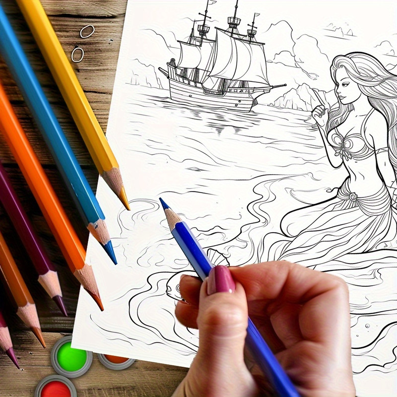 Magic Mermaid Coloring Book For Adults Stress Relief Colouring Mindfulness Art Therapy Gift For Wom 4