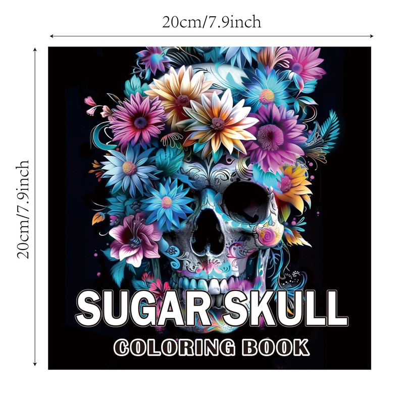 Art Skull Adult Coloring Book, Gothic Doodle Art for Stress Relief