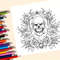 Art Skull Adult Coloring Book, Gothic Doodle Art for Stress Relief