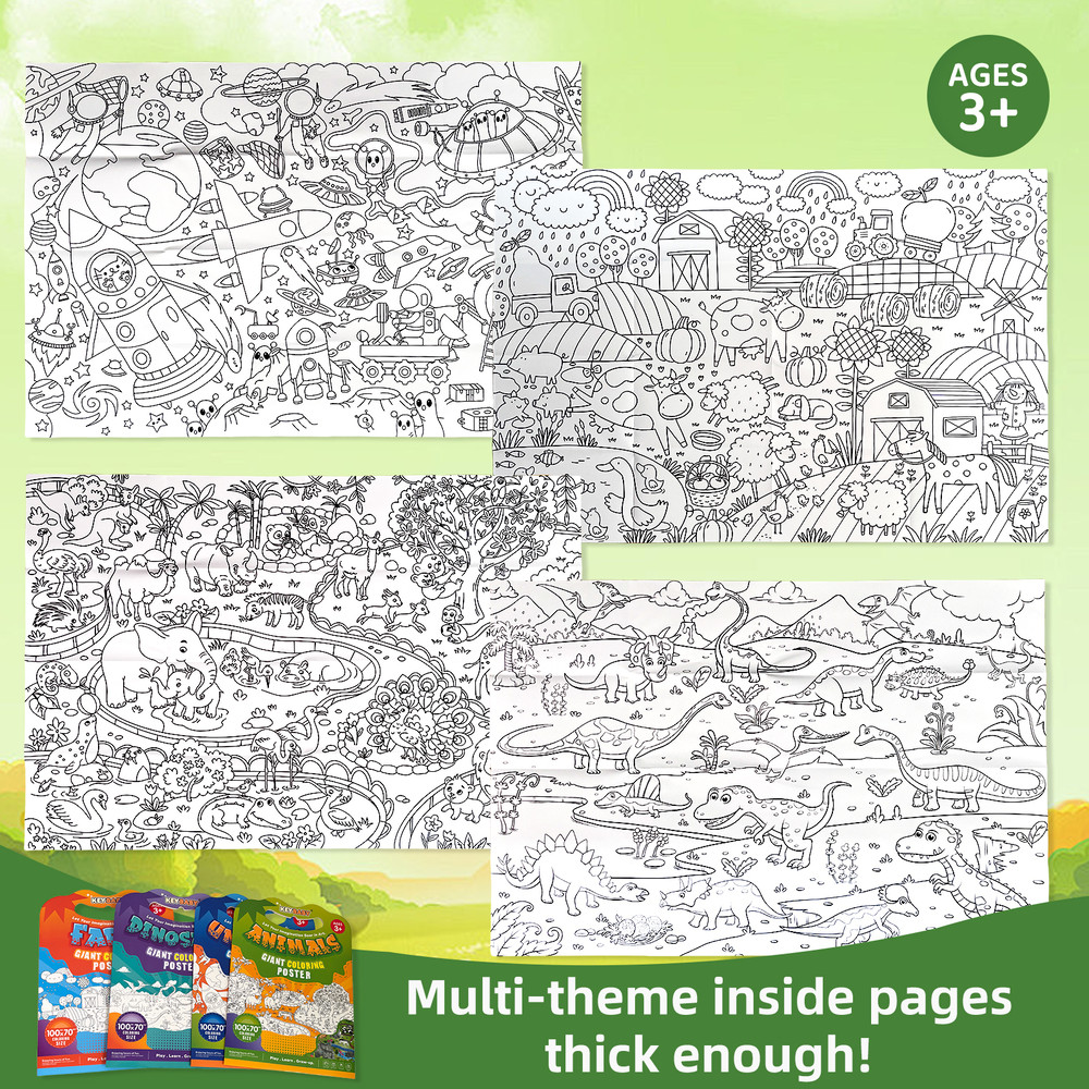 Giant Children's Coloring Poster, Stimulating Artistic Creativity for Learning and Growing Through Fun