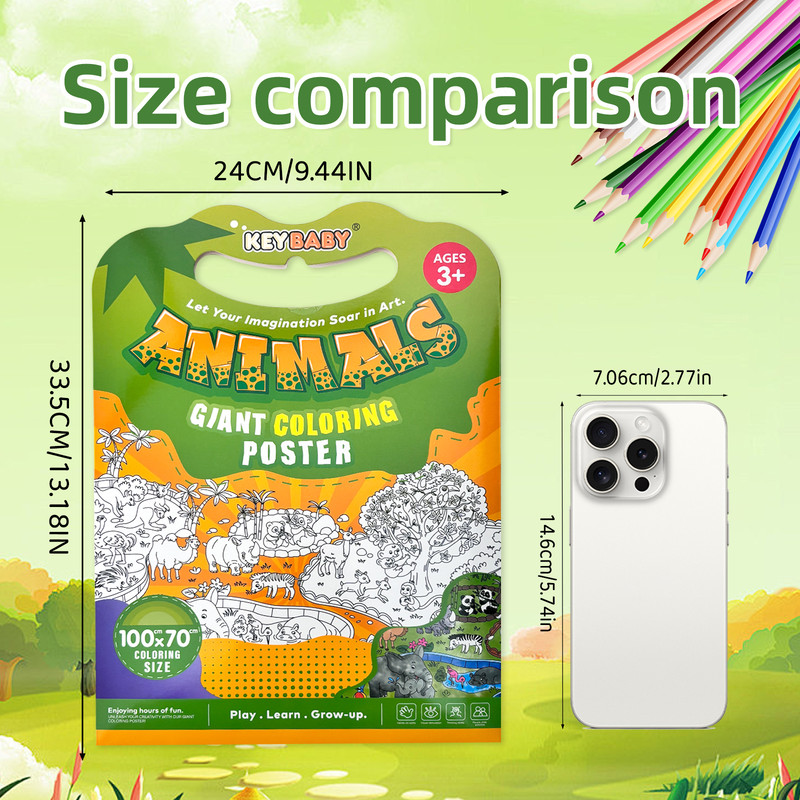 Giant Children's Coloring Poster, Stimulating Artistic Creativity for Learning and Growing Through Fun