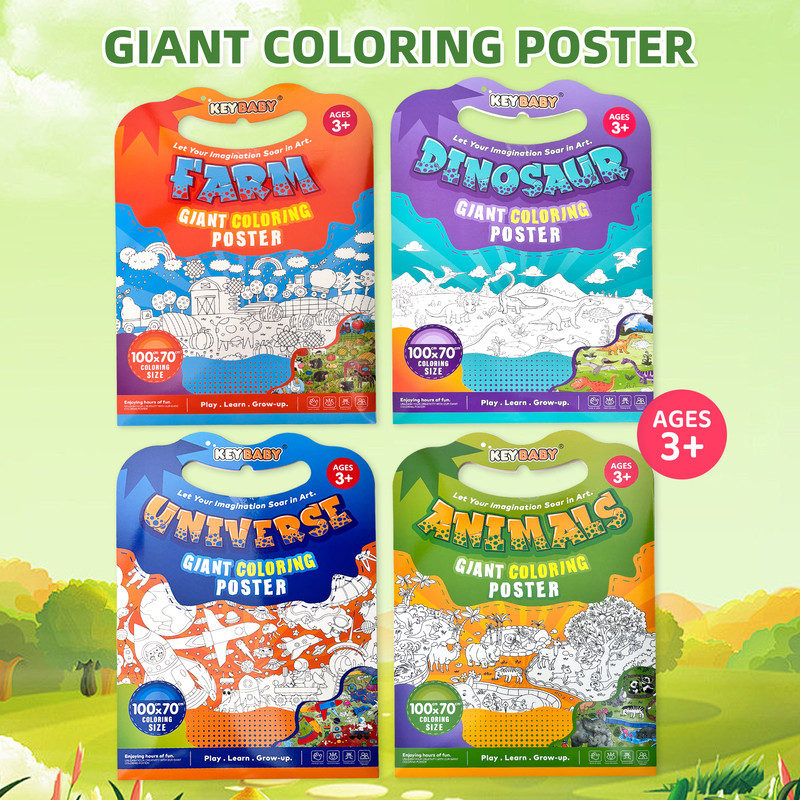 Giant Children's Coloring Poster, Stimulating Artistic Creativity for Learning and Growing Through Fun