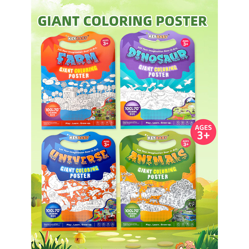 Giant Children's Coloring Poster, Stimulating Artistic Creativity for Learning and Growing Through Fun