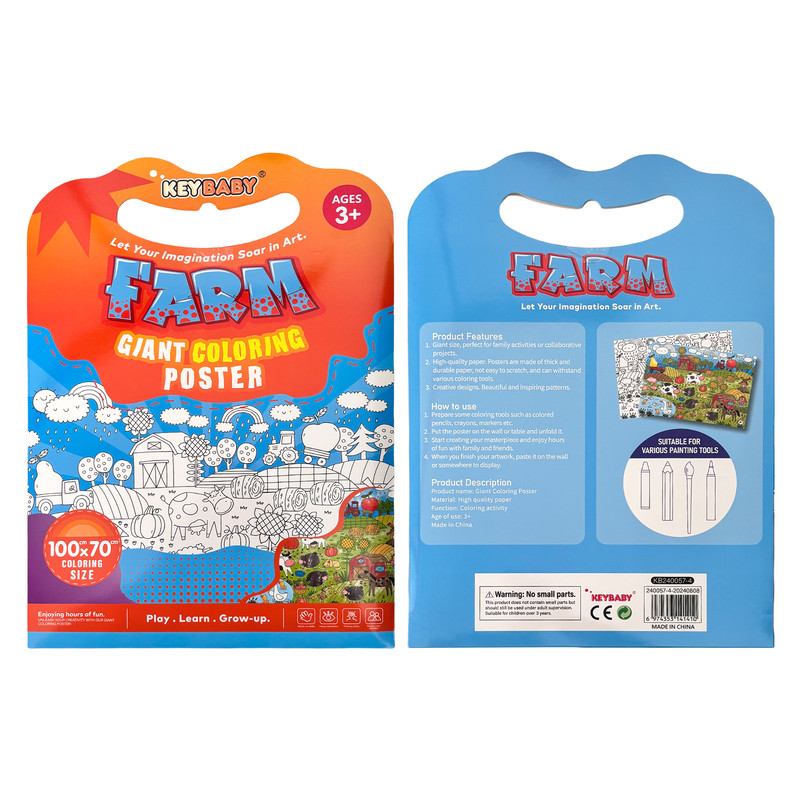 Giant Children's Coloring Poster, Stimulating Artistic Creativity for Learning and Growing Through Fun