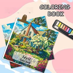 adult coloring books, premium painting albums for stress relief, drawing and coloring books for adults