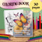 Butterfly Adult Coloring Book, with Thickened Paper, a Creative and Healing Gift for Friends