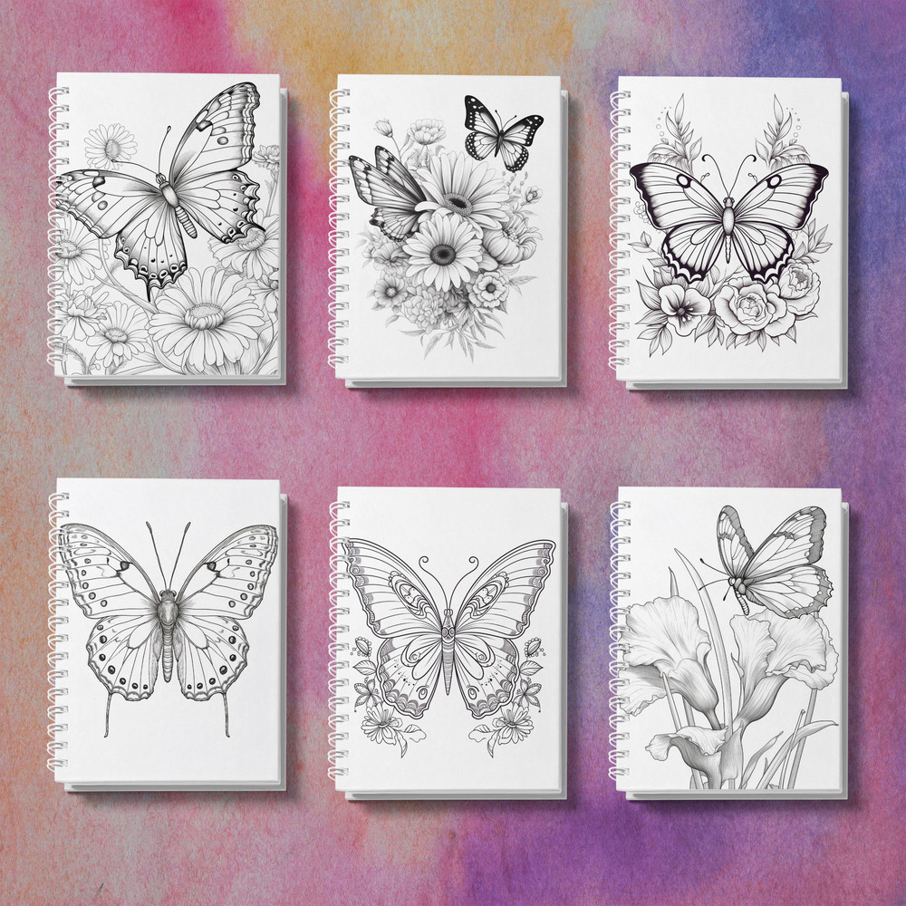 Butterfly Adult Coloring Book, with Thickened Paper, a Creative and Healing Gift for Friends