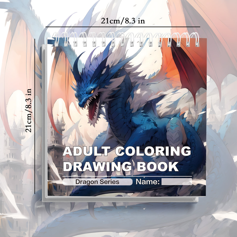 Mythical Creatures Coloring Book for Adults, Featuring Dragons, An Ideal Gift for Stress Relief