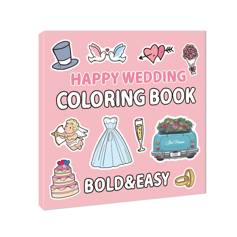 Happy Wedding Coloring Book, A Creative Gift for Adults and Teens, For Stress Relief and Fun