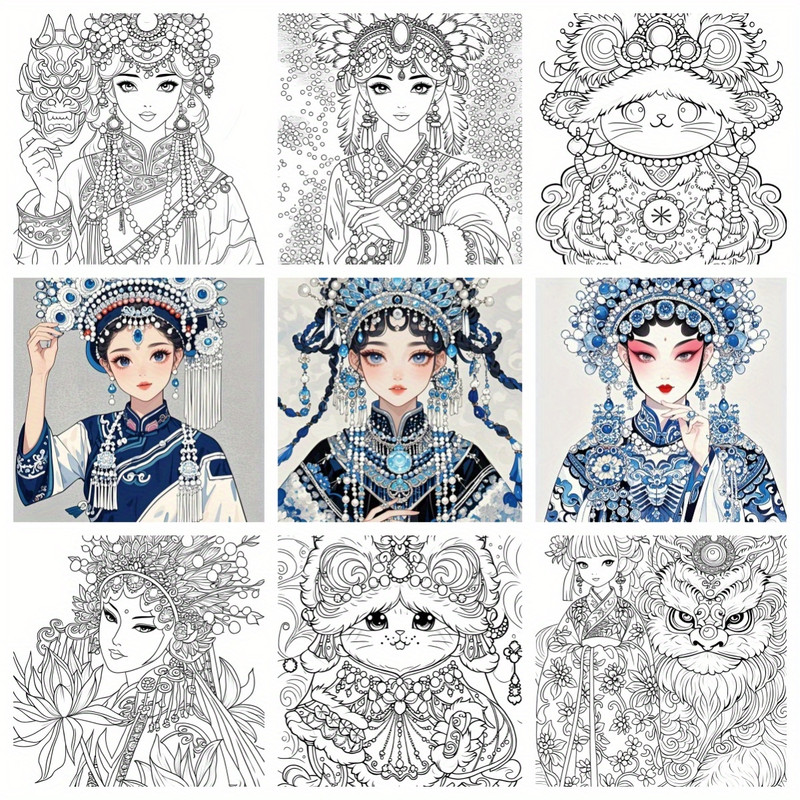 Mandala Adult Coloring Book, Decompression Art Therapy, Oil Painting Supplies, Unique Line Drawing Gifts