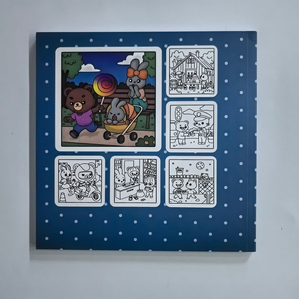 Stress Relieving Coloring Books for Adults, Teens, with Calming Scenes, Cute Animal Characters Drawing Book