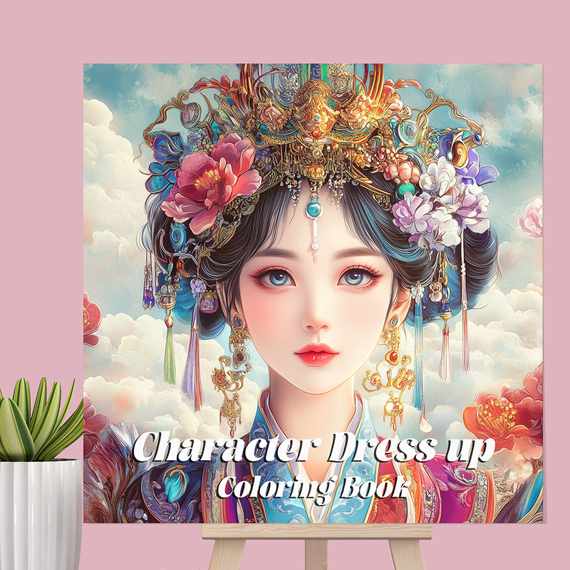 Creative Gift for Girls, Character Dress UP Coloring Book, Children Graffiti Painting Art Activity