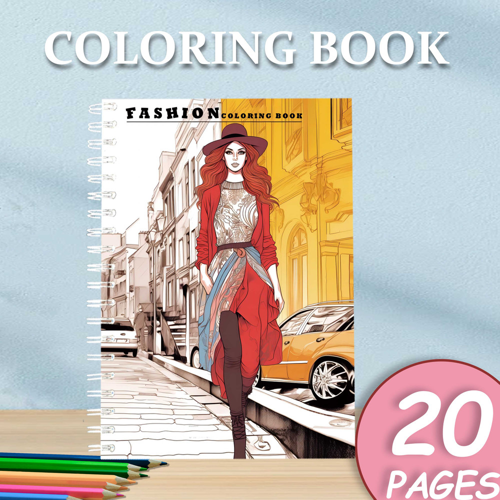 Adult Coloring Book, Female Fashion Designs