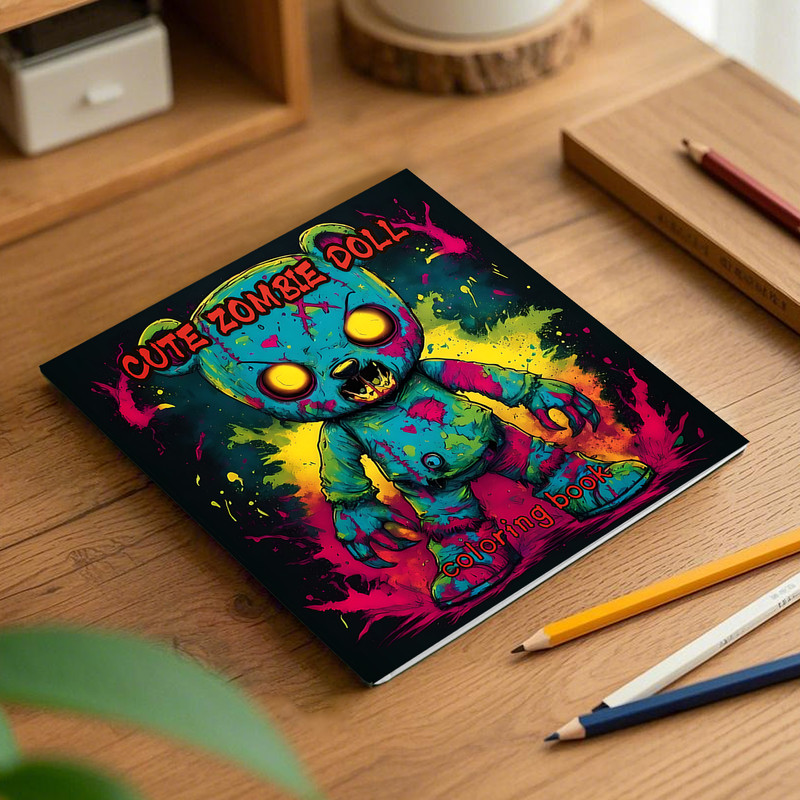 Cute Zombie Doll Coloring Book, Adult Coloring Book, Halloween Graffiti Painting For Kill Time