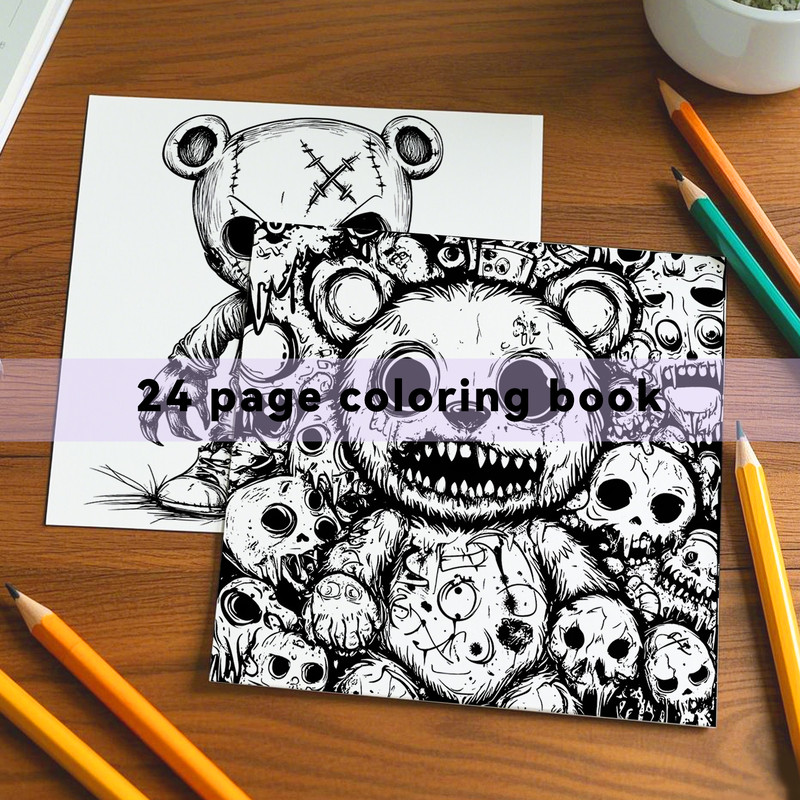 Cute Zombie Doll Coloring Book, Adult Coloring Book, Halloween Graffiti Painting For Kill Time