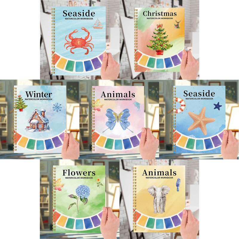 Watercolor Coloring Book For Beginners, Cultivate Painting Talent, Adult Watercolor Practice Pad, Graffiti Art Book