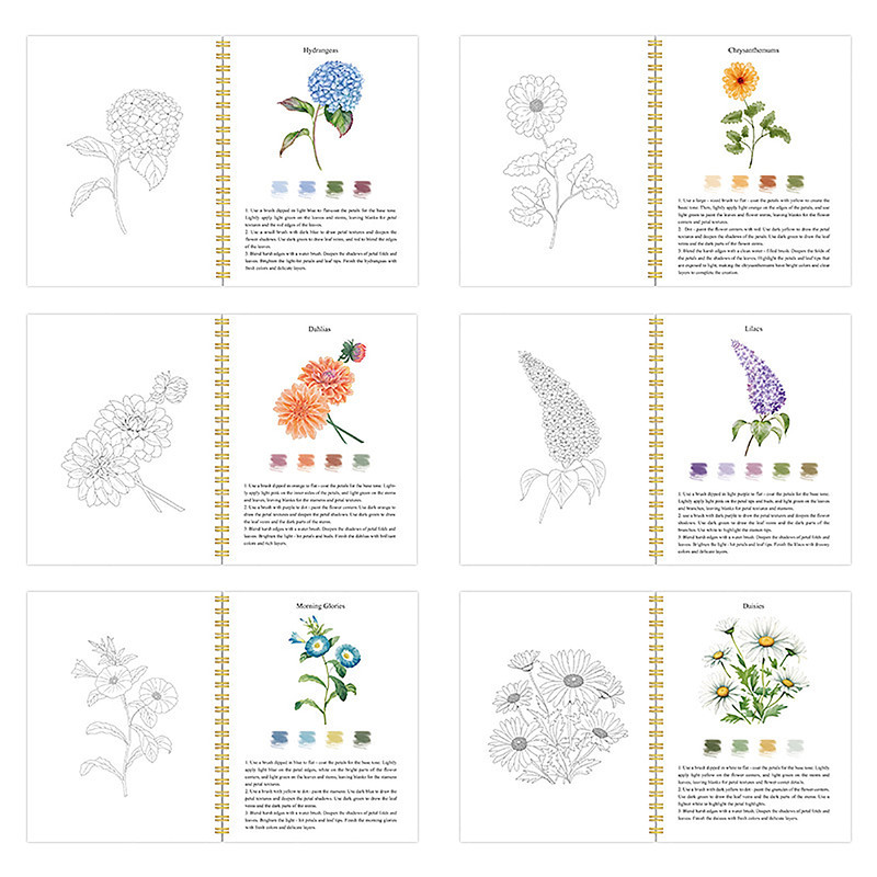 Watercolor Coloring Book For Beginners, Cultivate Painting Talent, Adult Watercolor Practice Pad, Graffiti Art Book