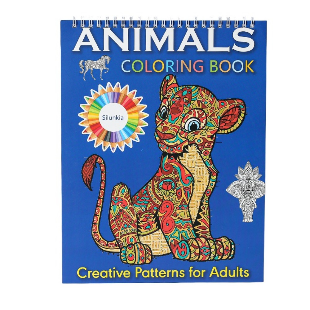 Spiral Binding Kids Coloring Book Single Side Mandala Animal And Butterfly Designs Removable Pages  6