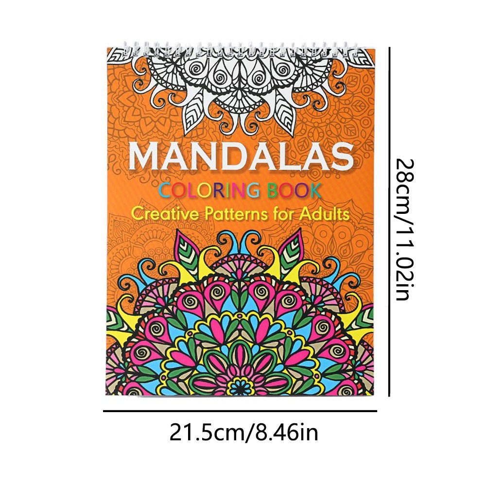 Spiral Binding Kids Coloring Book Single Side Mandala Animal And Butterfly Designs Removable Pages  5
